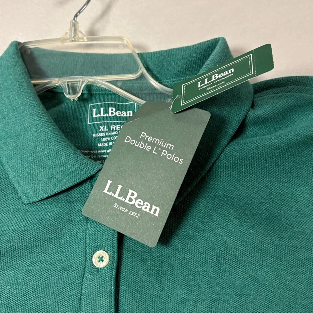 L.L. Bean Womens Teal Polo Shirt Short Sleeve XL NWT - Picture 12 of 12